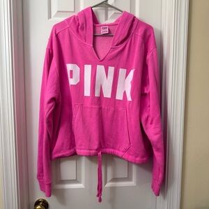 PINK Victoria's Secret Bright Pink Fleece Hoodie